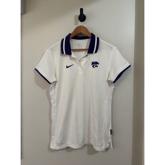 Kansas State Wildcats Nike Dri-Fit Polo Women's White/Purple Large - Picture 1 of 3